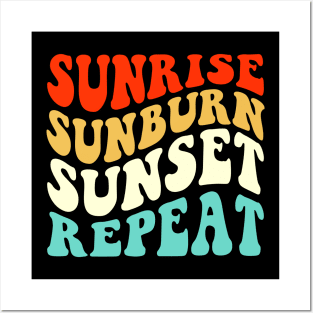 Sunrise Sunburn Sunset Repeat T Shirt For Women Men Posters and Art